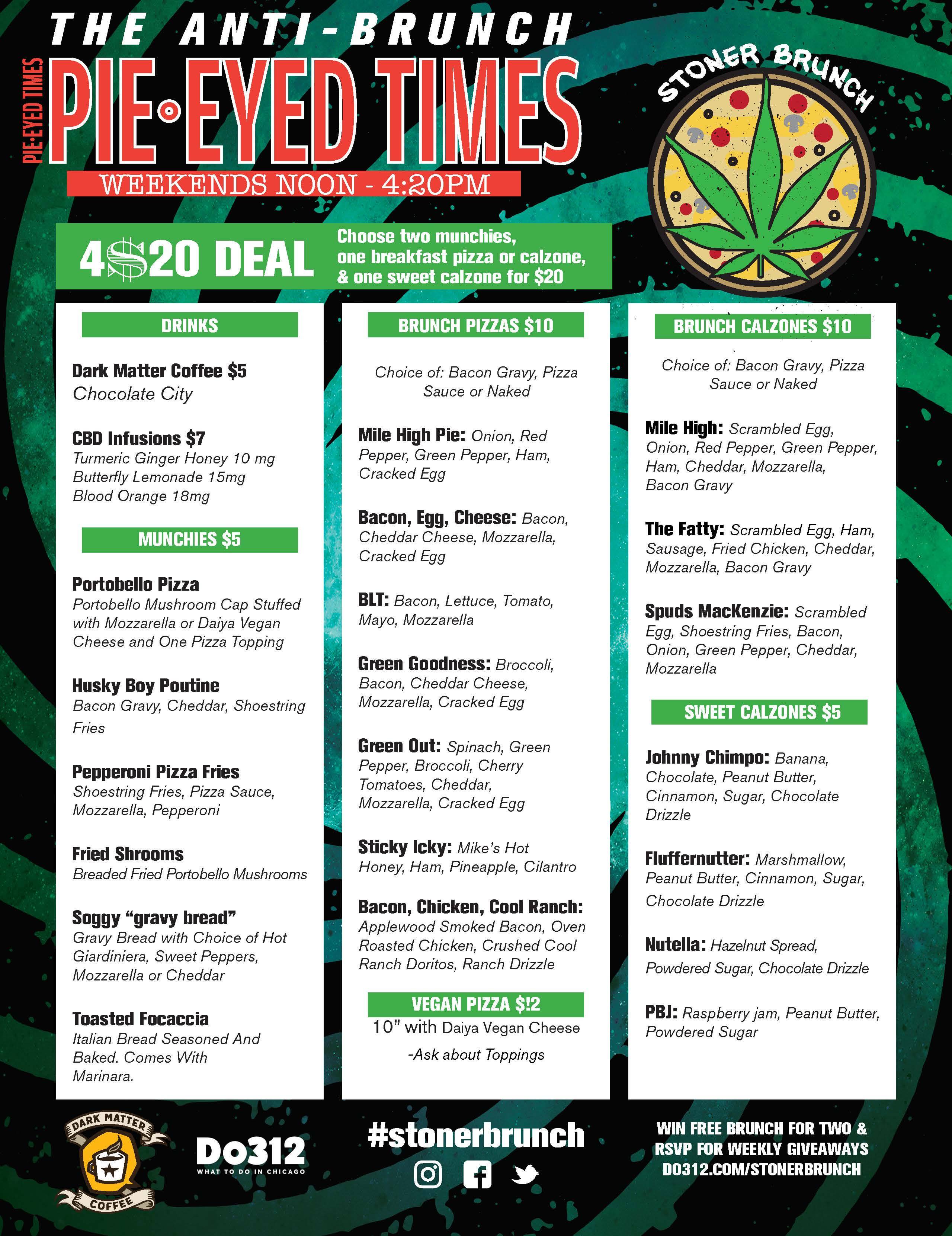 Pie-Eyed Stoner Brunch Menu